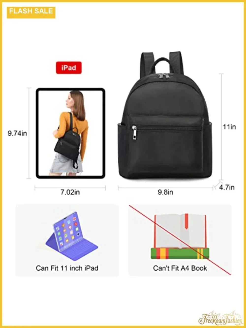 Women's Waterproof Mini Backpack Purse, Lightweight Nylon Travel Daypack,